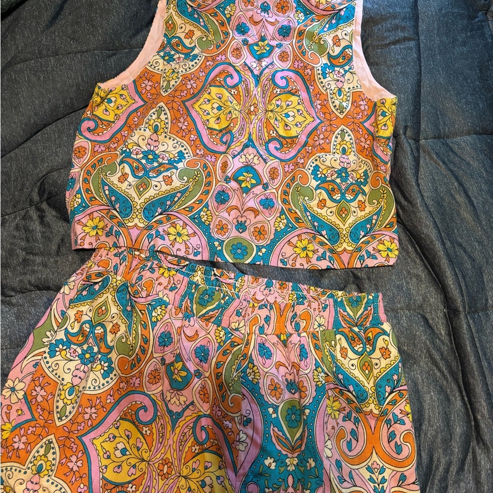 Colorful Paisley Two-Piece Set